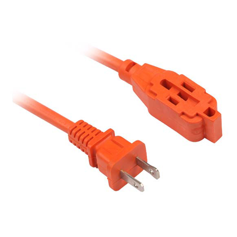 Les rallonges extérieures multiprises orange vif avec prise américaine à 2 broches FP-670, FP-671