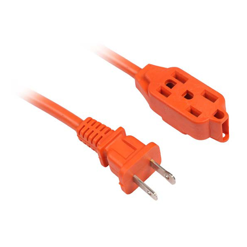Les rallonges extérieures multiprises orange vif avec prise américaine à 2 broches FP-670, FP-671