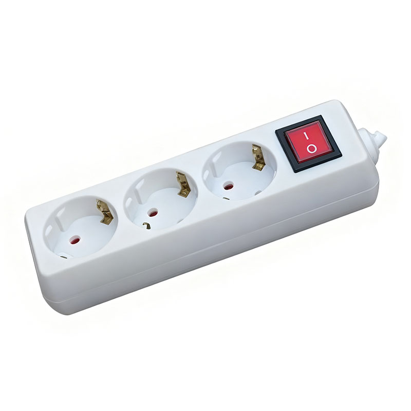 Multiprise de prise d'extension rétractable EU Schuko avec interrupteur à bascule