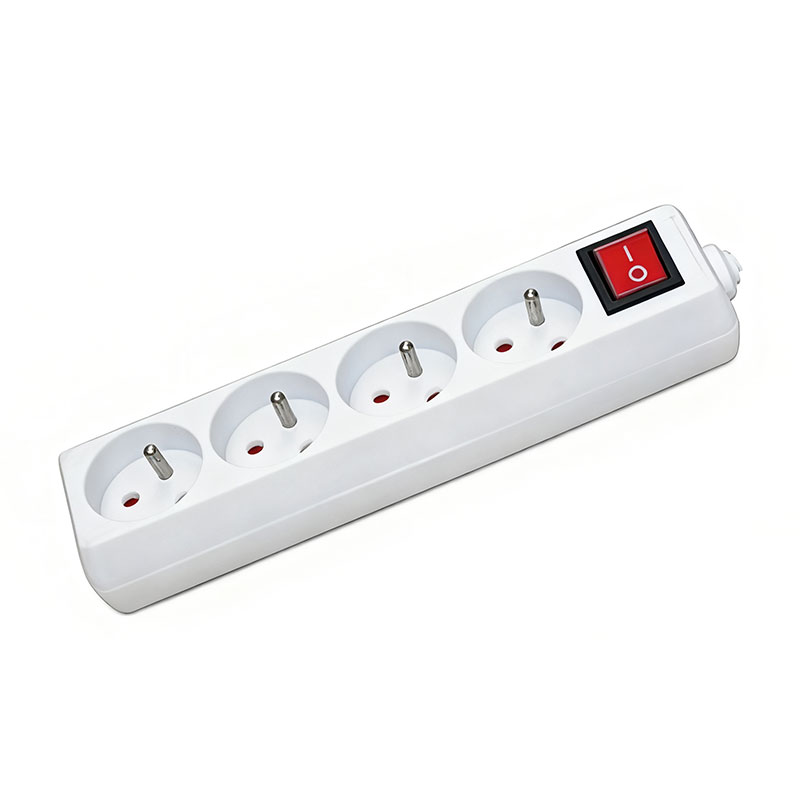 Multiprise de prise d'extension rétractable EU Schuko avec interrupteur à bascule
