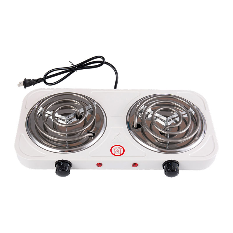 Plaque chauffante électrique en spirale en acier inoxydable avec brûleurs simples ou doubles